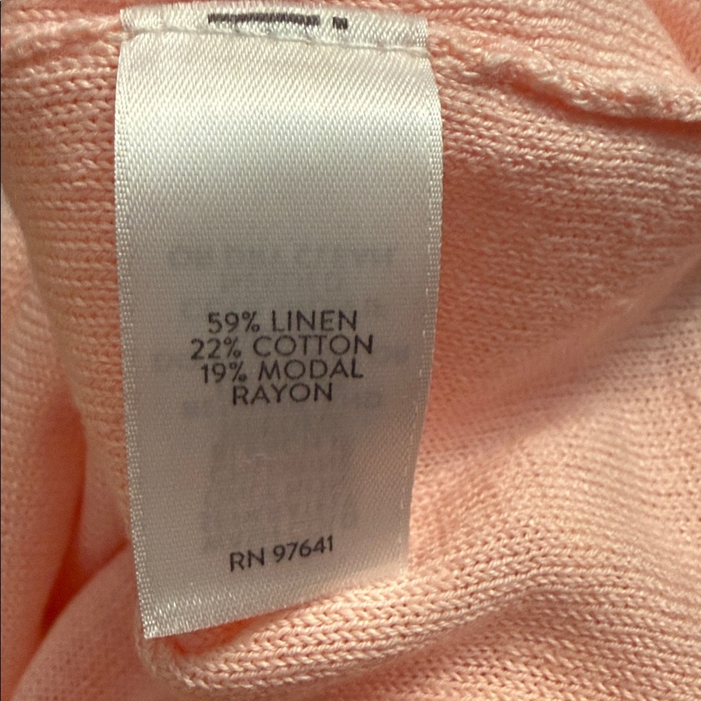 NEW with tags J. Jill Light Pink 3/4 Sleeve Lightweight Sweater, Size Large - Picture 6 of 8